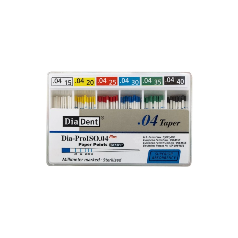 DiaDent Papírové Čepy MMPP 04Taper Sortiment ISO15-40 100ks
