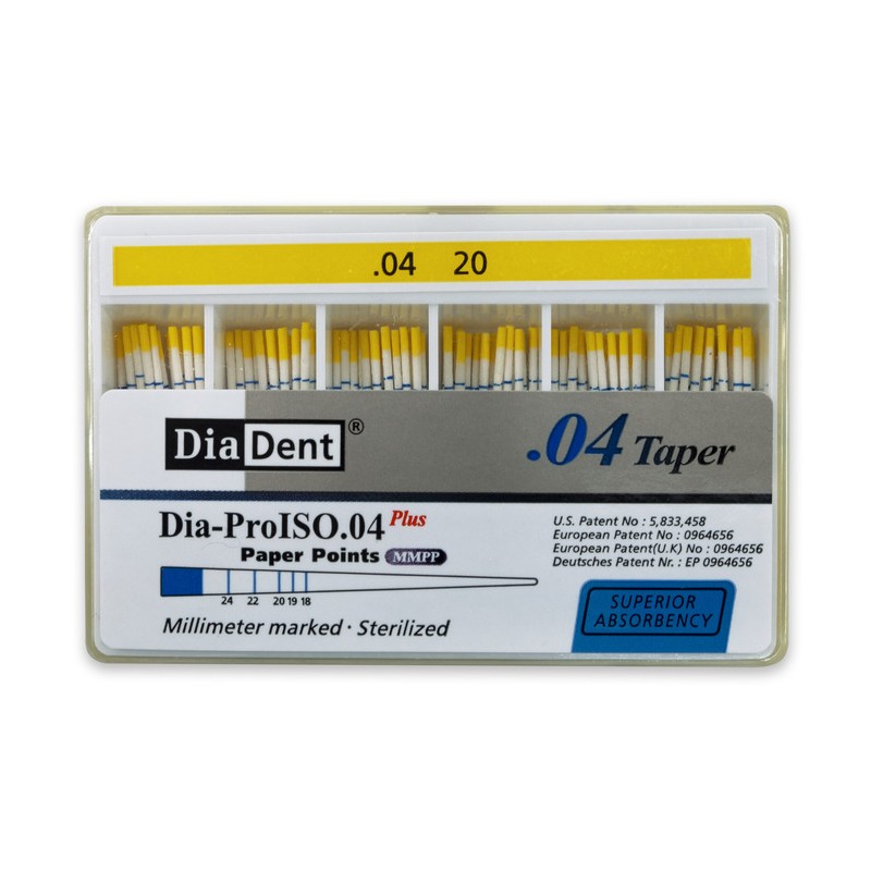 DiaDent Papírové Čepy MMPP 04Taper ISO20 100ks