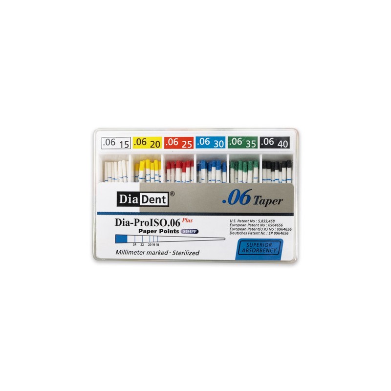 DiaDent Papírové Čepy MMPP 06Taper Sortiment ISO15-40 100ks