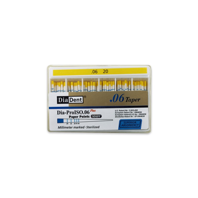 DiaDent Papírové Čepy MMPP 06Taper ISO20 100ks