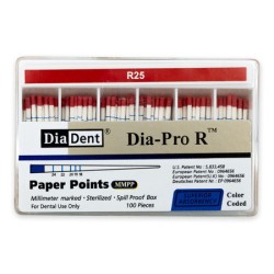 DiaDent Papírové Čepy Dia-Pro R Reciproc R25 100ks