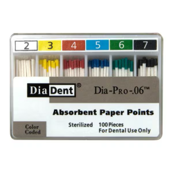 DiaDent Papírové Čepy Dia-Pro Sterilní 06Taper ISO25 120ks