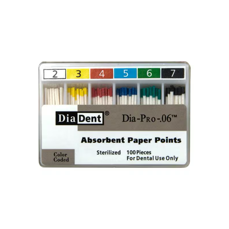 DiaDent Papírové Čepy Dia-Pro Sterilní 06Taper ISO25 120ks