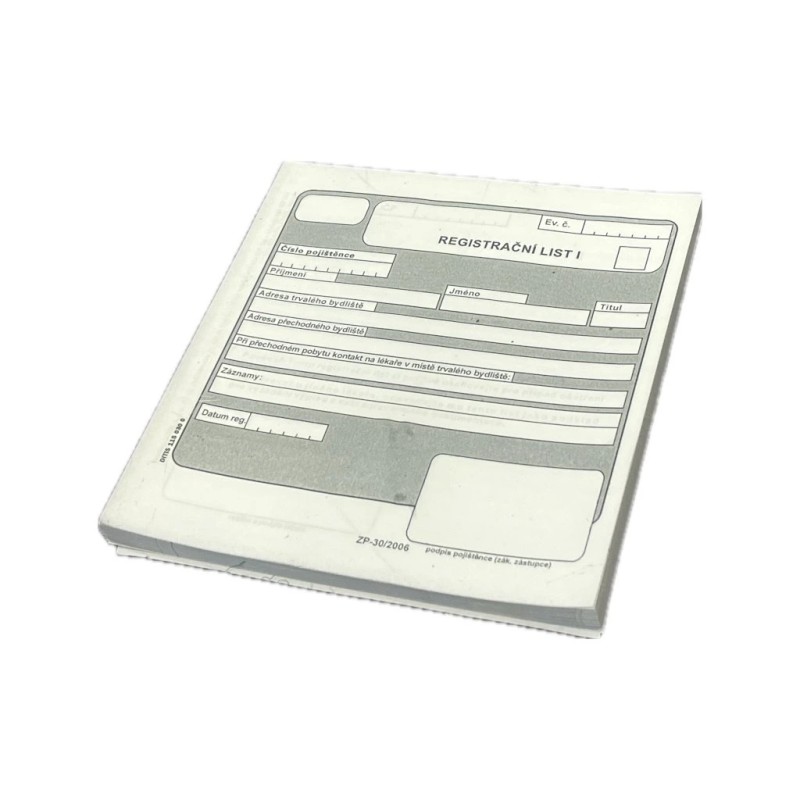 DITIS REGISTRAČNÍ List Blok 1ks