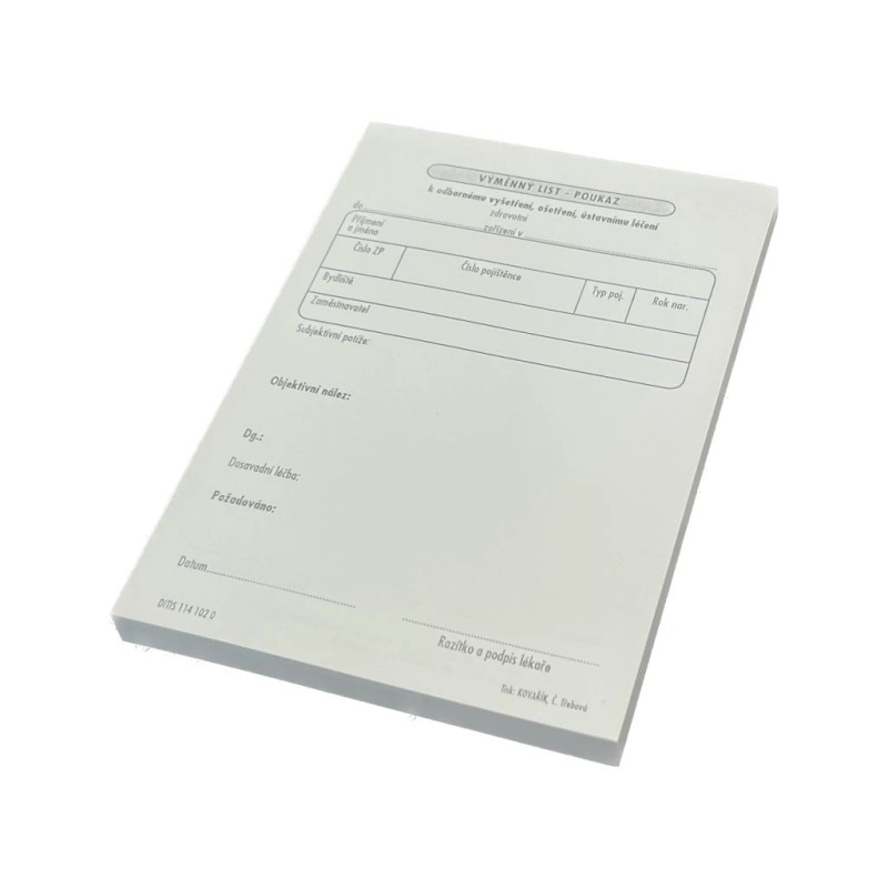 DITIS Výměnný List - Poukaz/block 100ks