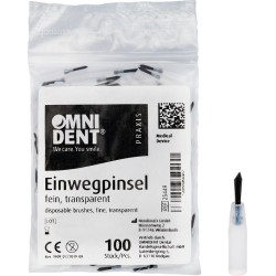 OMNIDENT Jednorázové Štětečky Krátké Jemné Transparentní 100ks