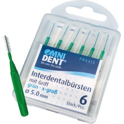 OMNIDENT Mezizubní Kartáčky S Rukojetí X-Velké Zelená 6ks