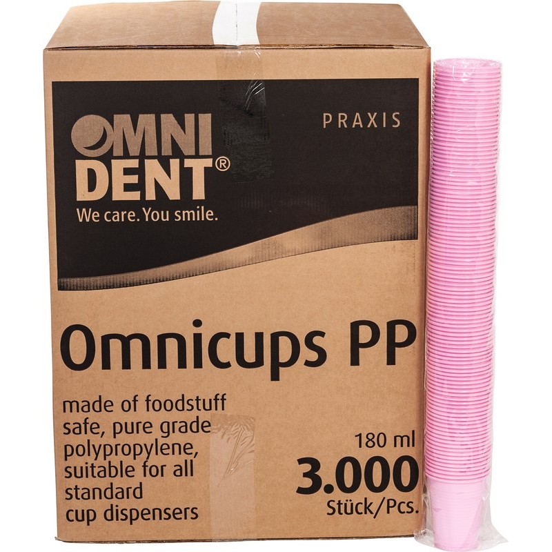 OMNIDENT Omnicups PP Kelímky 180ml Růžová 3000ks