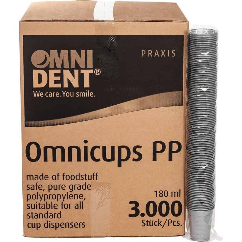 OMNIDENT Omnicups PP Kelímky 180ml Stříbrnošedá 3000ks