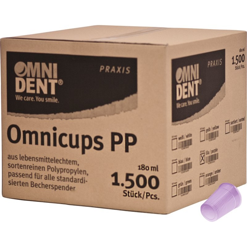 OMNIDENT Omnicups PP Kelímky 180ml Lila 1500ks