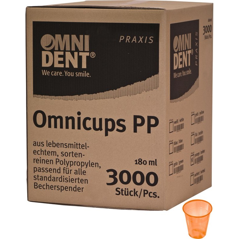 OMNIDENT Omnicups PP Kelímky 180ml Oranžová 3000ks