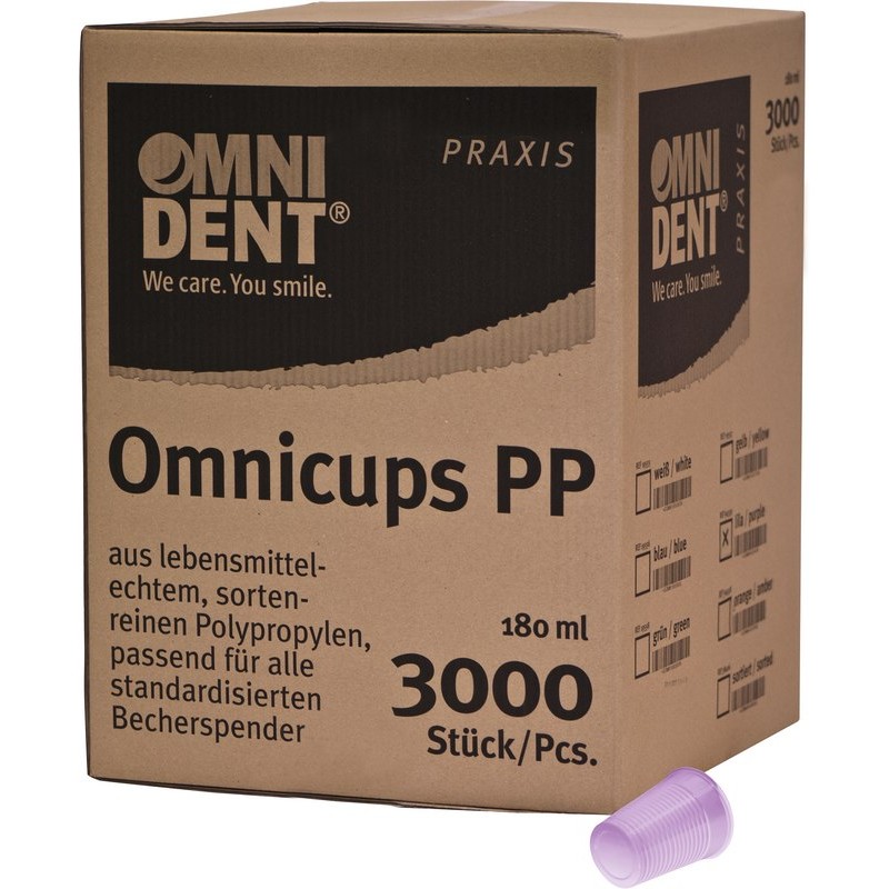 OMNIDENT Omnicups PP Kelímky 180ml Lila 3000ks