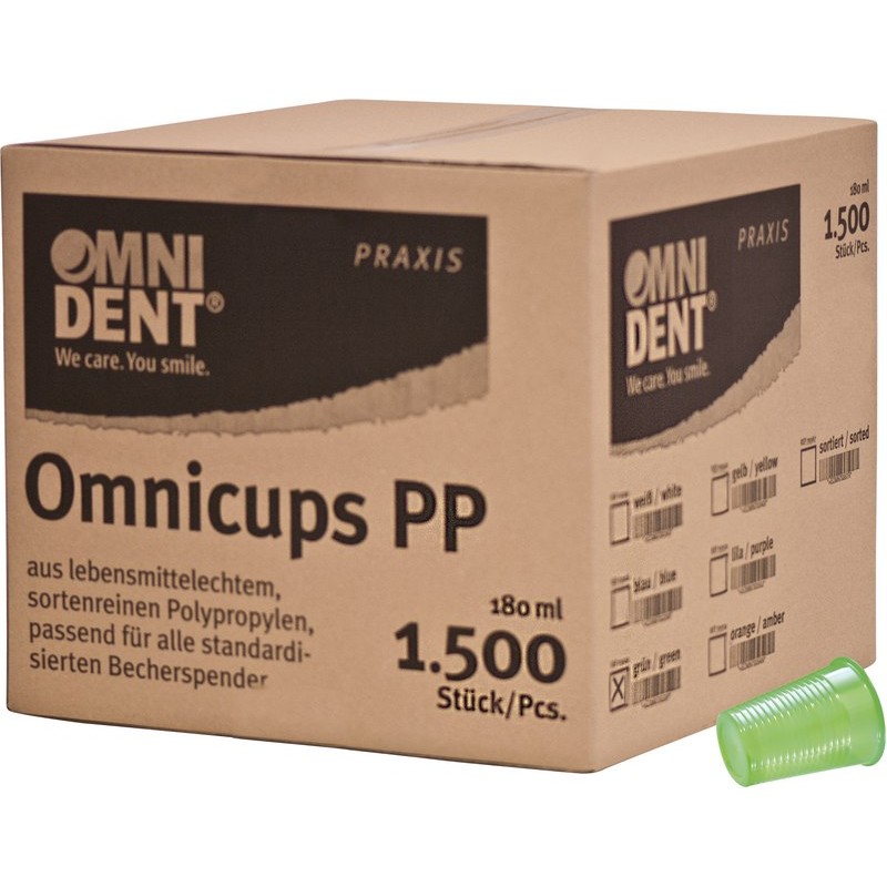 OMNIDENT Omnicups PP Kelímky Zelené 1500ks