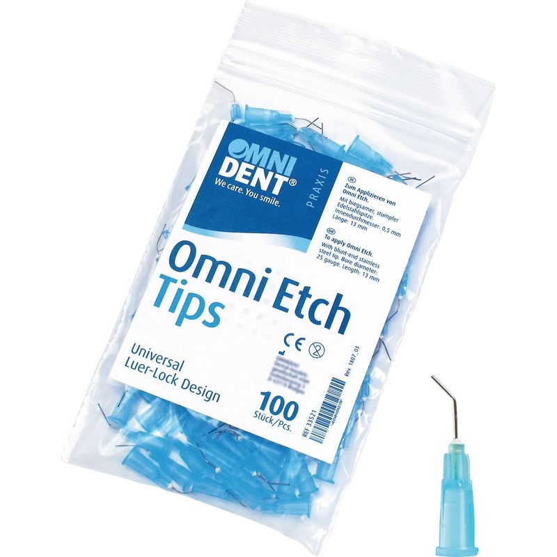 OMNIDENT OmniEtch Tips Modrý délka 13 mm vnější Ø 0,5 mm G25 100ks