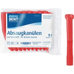 OMNIDENT Odsávací Kanyly Červené 10ks