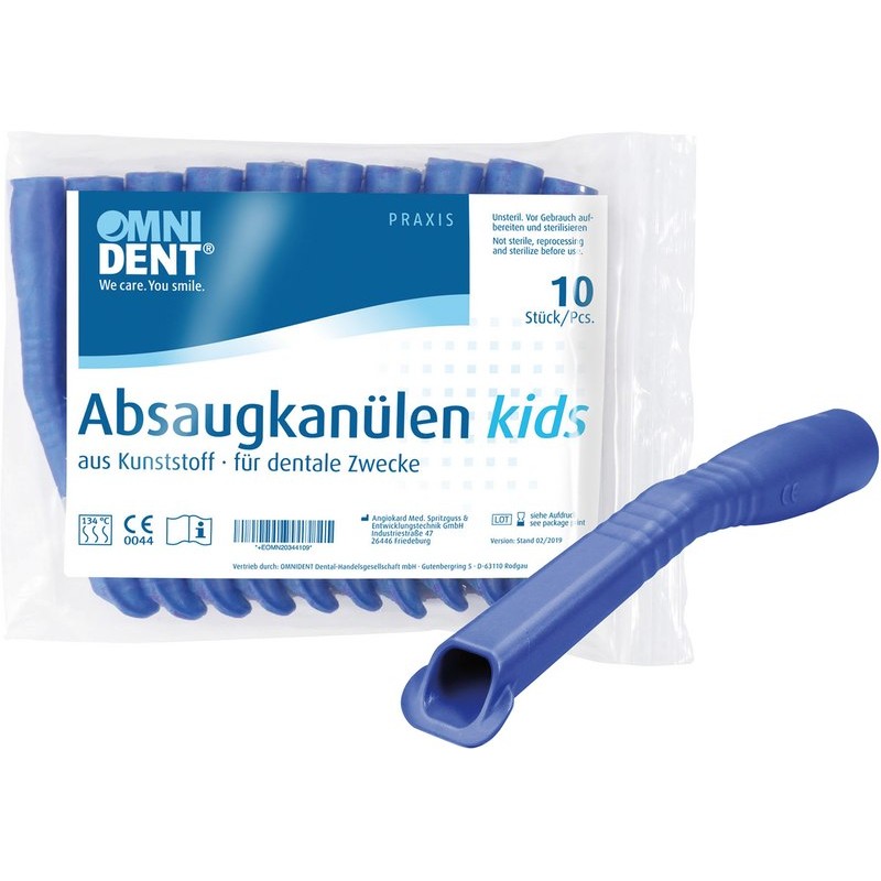 OMNIDENT Kids Odsávací Kanyly Modré 10ks