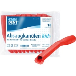 OMNIDENT Kids Odsávací Kanyly Červemé 10ks