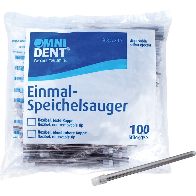 OMNIDENT Savky s Odnímatelnou Čepičkou 12,5cm Šedá 100ks