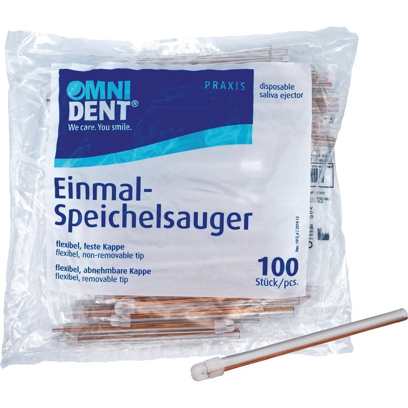 OMNIDENT Savky s Odnímatelnou Čepičkou 12,5cm Transparentní 100ks