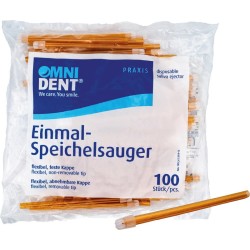 OMNIDENT Savky s Odnímatelnou Čepičkou 12,5cm Oranžová 100ks