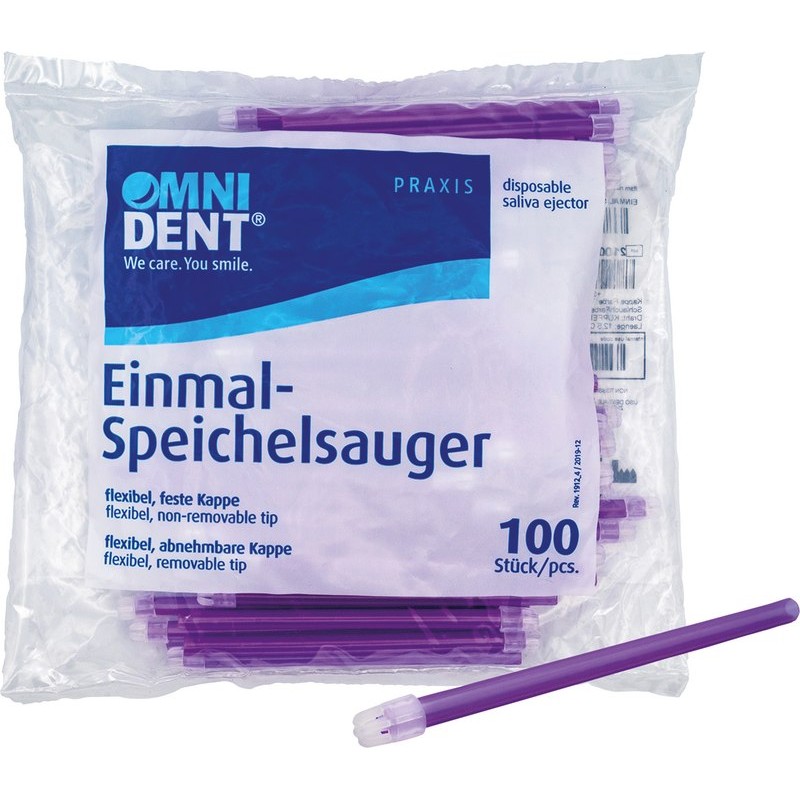 OMNIDENT Savky s Odnímatelnou Čepičkou 12,5cm Fialová 100ks