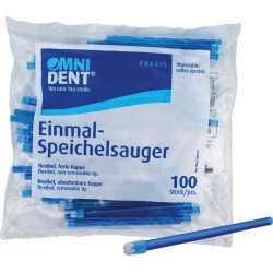 OMNIDENT Savky s Neodnímatelnou Čepičkou 12,5cm Modrá 100ks