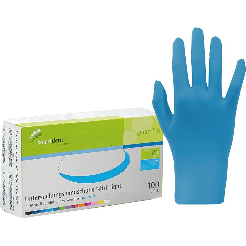 smartdent smart Nitrilové Rukavice Light Bez Pudru Modrá XS 100ks