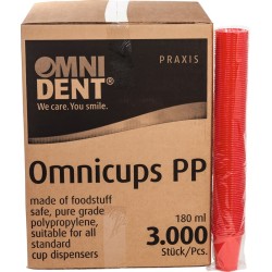 OMNIDENT Omnicups PP Kelímky 180ml Červená 100ks