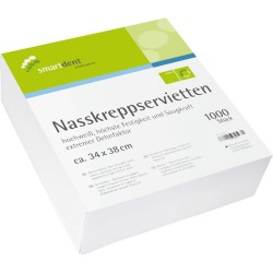 smartdent Smart Krepové Ubrousky Jednovrstvé 34x48cm Jasně Bílá 1000ks