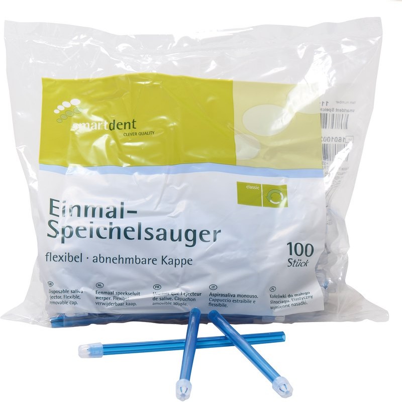 smartdent Savky s Odnímatelnou Čepičkou 12,5cm Modrá 100ks