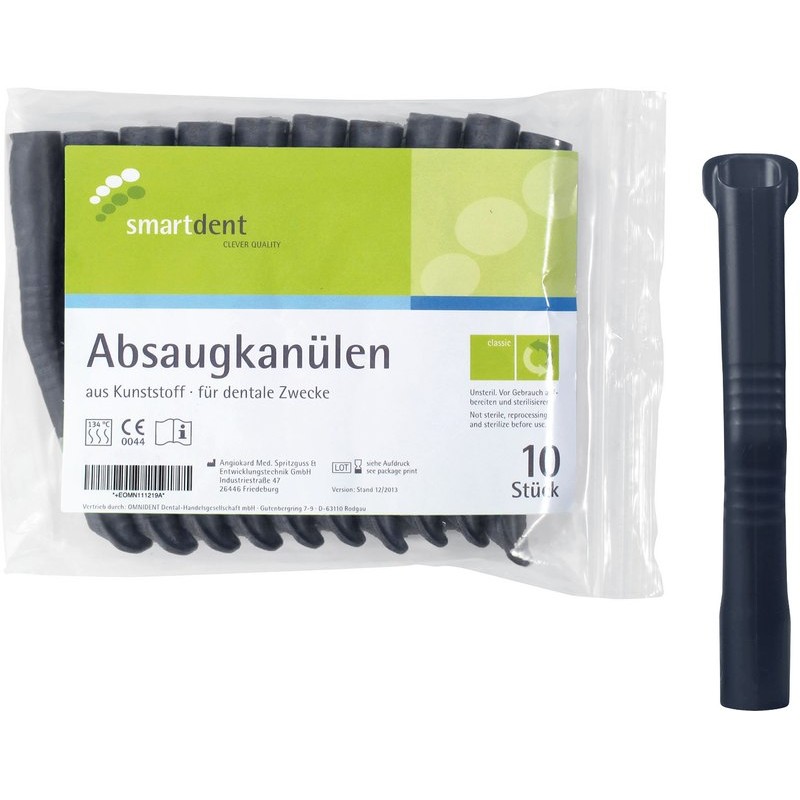 smartdent Odsávací Kanyly Velké Černá 10ks