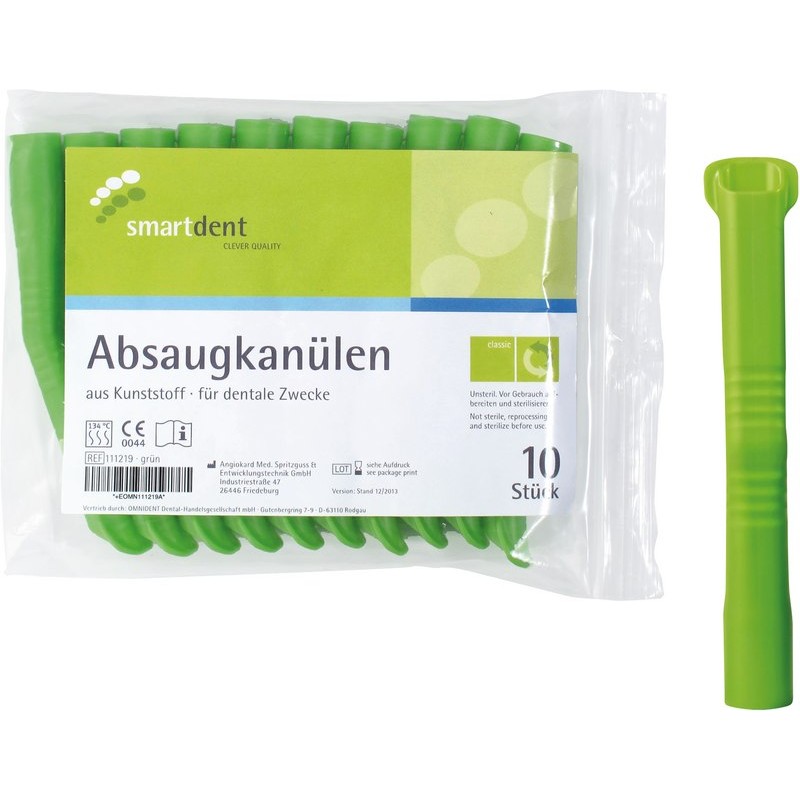 smartdent Odsávací Kanyly Velké Zelená 10ks