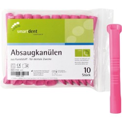 smartdent Odsávací Kanyly Velké Růžová 10ks