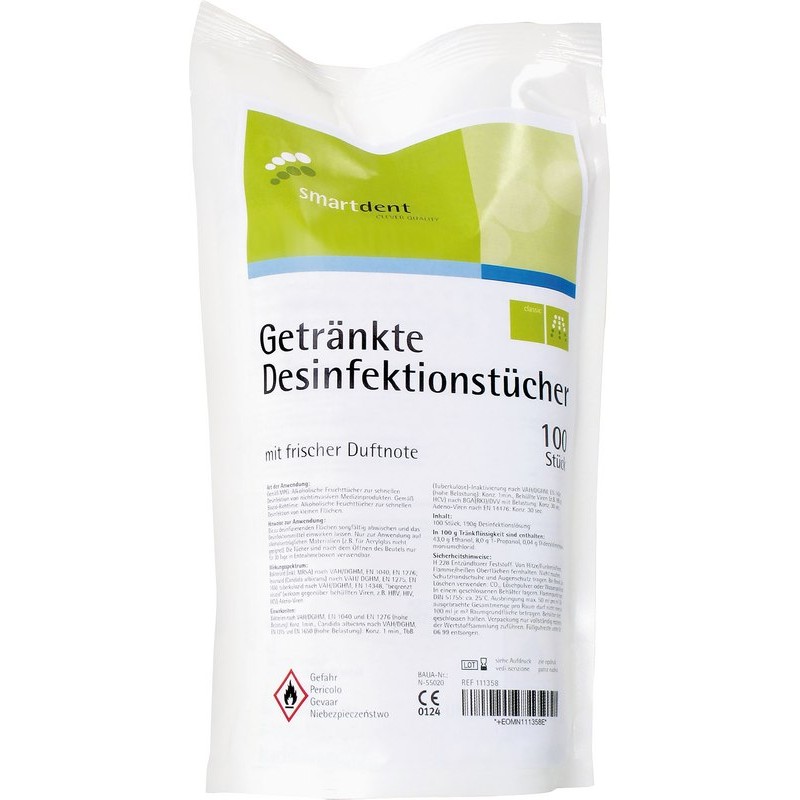 smartdent Dezinfekční Ubrousky14 x 22cm 100ks