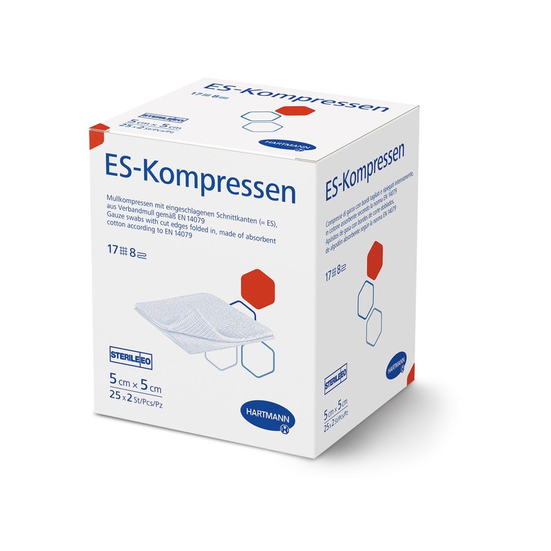 HARTMANN ES Kompresní Gáza Sterilní 8-Vrstev 5x5cm 25ks