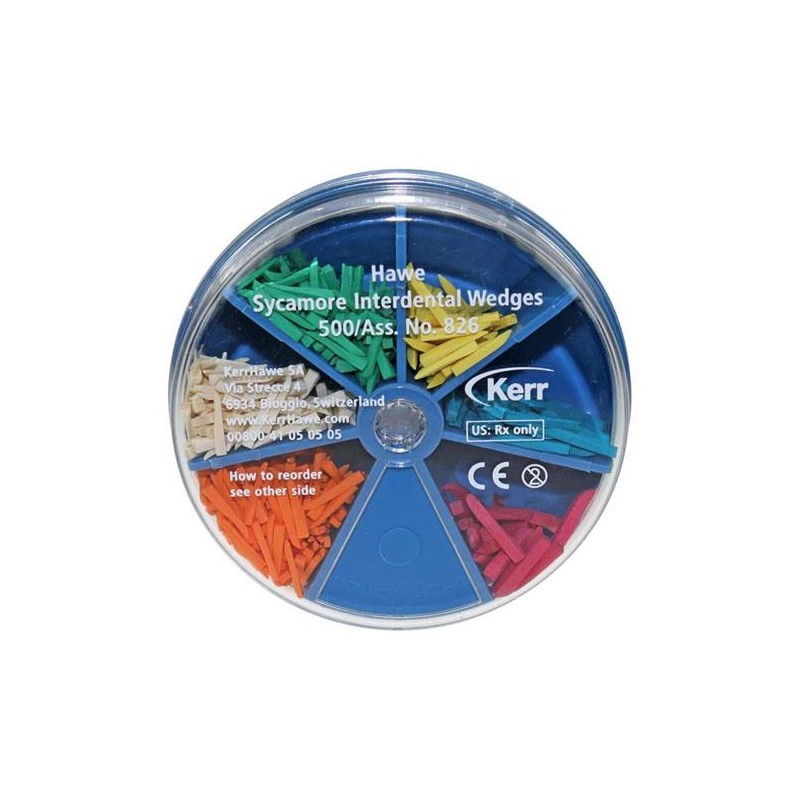 Kerr™ Hawe™ Sycamore Interdental Wedges (Klínky) Set (200xO, 100xW, 100xG, 50xY, 25xB, 25xR) 500ks