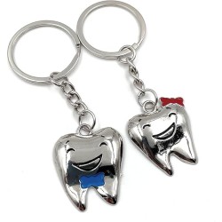 MirusMix Kovové Klíčenky ve Tvaru Zubu 12ks