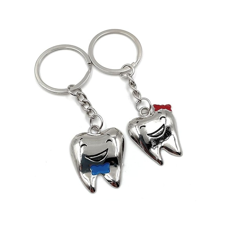 MirusMix Kovové Klíčenky ve Tvaru Zubu 12ks