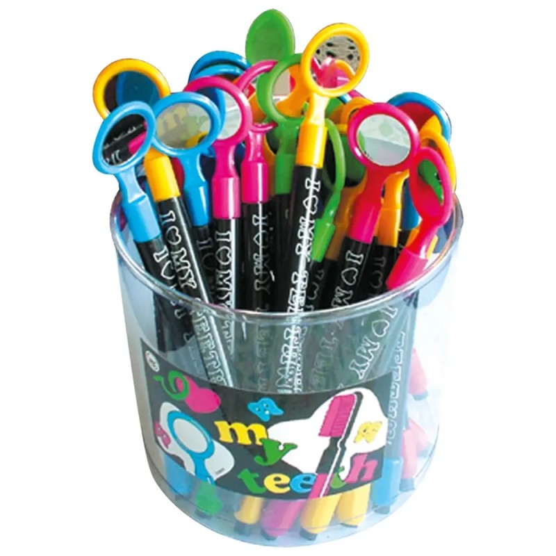 MirusMix Zubní Zrcátko S Gumou Barevný Mix 48ks