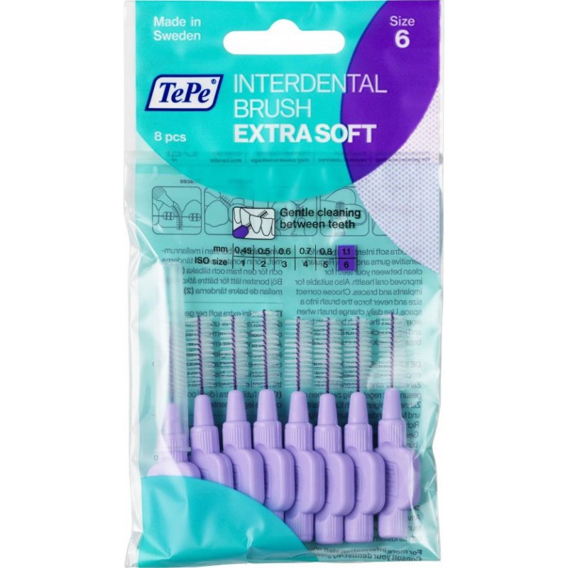 TePe® Mezizubní Kartáčky Original Extra Soft Lila Ø1,1mm 8ks