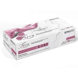 UNIGLOVES FANCY Rose Nitrilové Rukavice Nepudrované Růžová S 100ks