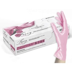 UNIGLOVES FANCY Rose Nitrilové Rukavice Nepudrované Růžová XS 100ks