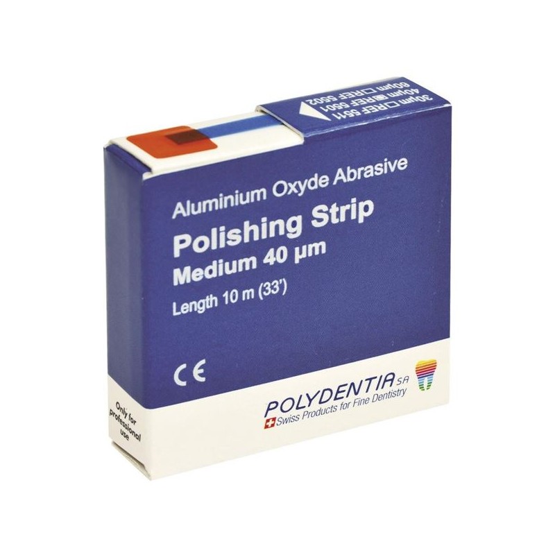 Polydentia Polishing Strip Brusná Páska 40µm 10m Modrá 1ks