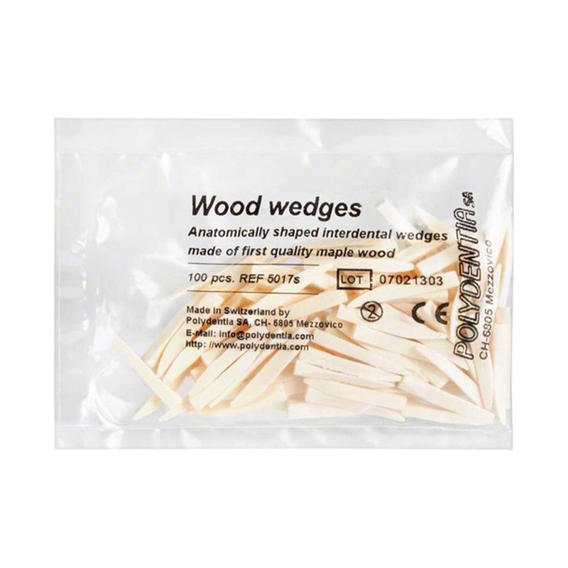 POLYDENTIA Wood Wedges (Klínky) Bílá 17mm 100ks