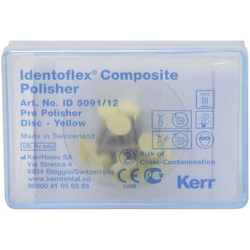 Kerr Identoflex™ Composite Polisher Disk (0,7 mm, Ø 9,6 mm) Žlutá 12ks