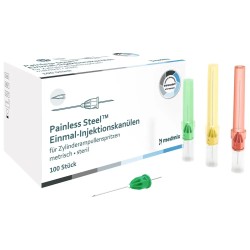 Medmix Transcodent Painless Steel® Jednorázové Karpulové Injekční Jehly G27 0,4 x 42mm Žlutá 100ks