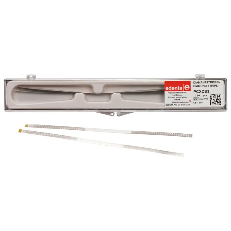 edenta Diamantové Pásky Perforované 15µm/3,75mm S Pilkou Žlutá 10ks