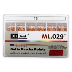 DiaDent Gutaperčové Čepy ML.029 02Taper ISO15 120ks