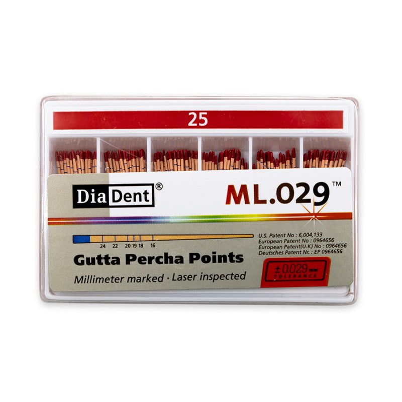 DiaDent Gutaperčové Čepy ML.029 02Taper ISO25 120ks
