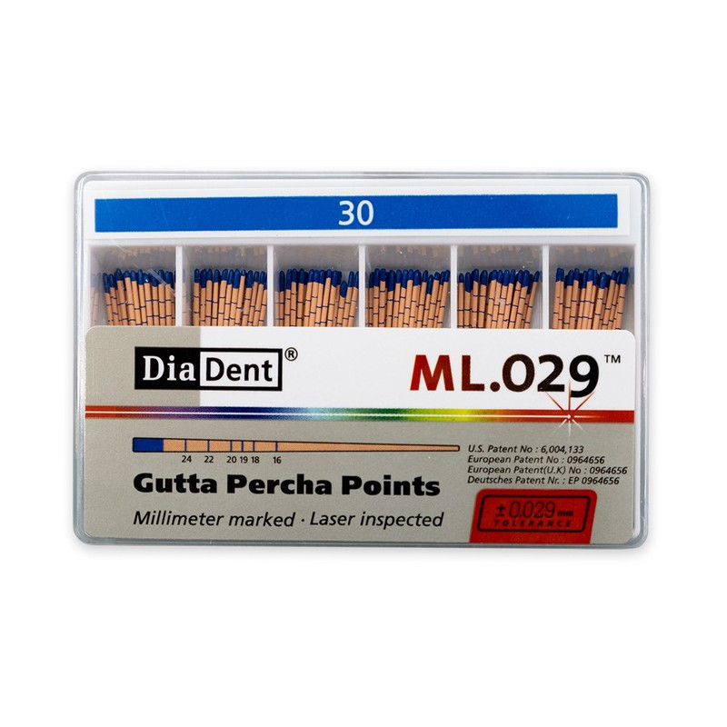 DiaDent Gutaperčové Čepy ML.029 02Taper ISO30 120ks